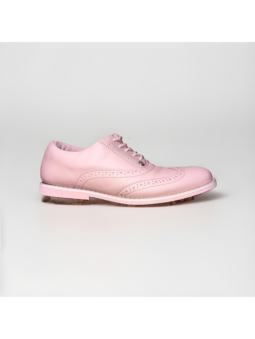 G FORE Gallivanter Women’s Size 8 Blush Pink Leather Wingtip Golf Shoes